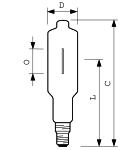 Габаритные размеры ламп MASTER HPI-T 